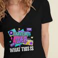 Retro 80s Style 90s Pop Fashion Nostalgia Eighties Music Women's Jersey Short Sleeve Deep V-Neck Tshirt
