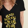 Retro Anti Social Club Bees Introvert Women Men Women's Jersey Short Sleeve Deep V-Neck Tshirt Retro Anti Social Club Bees Introvert Women Men Women's Jersey Short Sleeve Deep V-Neck Tshirt