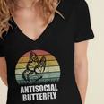 Retro Antisocial Butterfly Shirt For Introverts Women's Jersey Short Sleeve Deep V-Neck Tshirt Retro Antisocial Butterfly Shirt For Introverts Women's Jersey Short Sleeve Deep V-Neck Tshirt