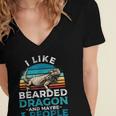 Retro Bearded Dragon Introvert For Lizard Lovers Women's Jersey Short Sleeve Deep V-Neck Tshirt Retro Bearded Dragon Introvert For Lizard Lovers Women's Jersey Short Sleeve Deep V-Neck Tshirt