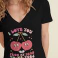 Retro Cherry Love 90s Nostalgia Women's Jersey Short Sleeve Deep V-Neck Tshirt