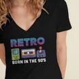 Retro Gaming Nostalgia Tee Perfect For 90s Lovers Women's Jersey Short Sleeve Deep V-Neck Tshirt