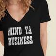 Retro Mind Ya Business Vintage Love Privacy Introvert Women's Jersey Short Sleeve Deep V-Neck Tshirt Retro Mind Ya Business Vintage Love Privacy Introvert Women's Jersey Short Sleeve Deep V-Neck Tshirt