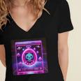 Retro Nostalgia Vaporwave- Error 404 Women's Jersey Short Sleeve Deep V-Neck Tshirt