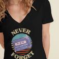 Retro Pager Never Forget Nostalgia Vintage Women's Jersey Short Sleeve Deep V-Neck Tshirt
