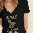 Retro Please Be Patient With Me I'm From The 1900s Projector Women's Jersey Short Sleeve Deep V-Neck Tshirt