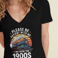 Retro Please Be Patient With Me I'm From The 1900s Train Women's Jersey Short Sleeve Deep V-Neck Tshirt Retro Please Be Patient With Me I'm From The 1900s Train Women's Jersey Short Sleeve Deep V-Neck Tshirt