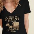 Retro Please Be Patient With Me I'm From The 1900s Vintage Women's Jersey Short Sleeve Deep V-Neck Tshirt