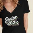 Retro Senior Class Of 2022 Men Women Graduation 90's Grad Women's Jersey Short Sleeve Deep V-Neck Tshirt