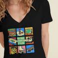 Retro Starter Pack 80s 90s Vintage Nostalgia Cassette Tape Women's Jersey Short Sleeve Deep V-Neck Tshirt