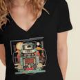 Retro Tech Stack 80s 90s Nostalgia Analog Devices Women's Jersey Short Sleeve Deep V-Neck Tshirt