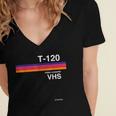 Retro VHS Tape Graphics 80s 90s Nostalgia Costume Women's Jersey Short Sleeve Deep V-Neck Tshirt Retro VHS Tape Graphics 80s 90s Nostalgia Costume Women's Jersey Short Sleeve Deep V-Neck Tshirt