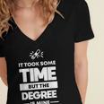 Returning Adult College Graduation T-Shirt Women's Jersey Short Sleeve Deep V-Neck Tshirt