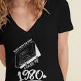 Reunion Class Of 1980 School Graduation Blast From The Past Women's Jersey Short Sleeve Deep V-Neck Tshirt