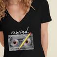Rewind Cassette Tape Nostalgia 80s 90s Retro Music Lover Women's Jersey Short Sleeve Deep V-Neck Tshirt Rewind Cassette Tape Nostalgia 80s 90s Retro Music Lover Women's Jersey Short Sleeve Deep V-Neck Tshirt