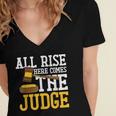 All Rise Here Comes The Judge Lawyer Graduation Quote Women's Jersey Short Sleeve Deep V-Neck Tshirt