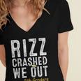 Rizz Crashed We Out 5th Grade Graduation Fifth Graders Women's Jersey Short Sleeve Deep V-Neck Tshirt