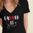 RN Nursing Student Graduation EaRNed It Women's Jersey Short Sleeve Deep V-Neck Tshirt
