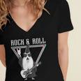 Rock & Roll Wizard Music Nostalgia Women's Jersey Short Sleeve Deep V-Neck Tshirt Rock & Roll Wizard Music Nostalgia Women's Jersey Short Sleeve Deep V-Neck Tshirt