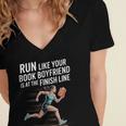 Run Like Your Book Boyfriend Is Waiting Runner Reader Women's Jersey Short Sleeve Deep V-Neck Tshirt Run Like Your Book Boyfriend Is Waiting Runner Reader Women's Jersey Short Sleeve Deep V-Neck Tshirt
