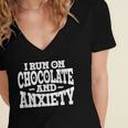 I Run On Chocolate And Anxiety Introvert Women's Jersey Short Sleeve Deep V-Neck Tshirt I Run On Chocolate And Anxiety Introvert Women's Jersey Short Sleeve Deep V-Neck Tshirt