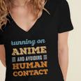 Running On Anime Social Introvert Humor Vintage Women's Jersey Short Sleeve Deep V-Neck Tshirt Running On Anime Social Introvert Humor Vintage Women's Jersey Short Sleeve Deep V-Neck Tshirt