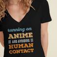 Running On Anime Social Introvert Humor Vintage Women's Jersey Short Sleeve Deep V-Neck Tshirt Running On Anime Social Introvert Humor Vintage Women's Jersey Short Sleeve Deep V-Neck Tshirt