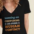 Running On Couponing Social Introvert Humor Vintage Women's Jersey Short Sleeve Deep V-Neck Tshirt Running On Couponing Social Introvert Humor Vintage Women's Jersey Short Sleeve Deep V-Neck Tshirt