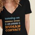 Running On Reggae Music Social Introvert Humor Vintage Women's Jersey Short Sleeve Deep V-Neck Tshirt Running On Reggae Music Social Introvert Humor Vintage Women's Jersey Short Sleeve Deep V-Neck Tshirt