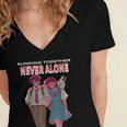 Running Together Always Connected Anime Nostalgia Message Women's Jersey Short Sleeve Deep V-Neck Tshirt Running Together Always Connected Anime Nostalgia Message Women's Jersey Short Sleeve Deep V-Neck Tshirt