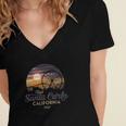 Santa Carla 1987 California Retro Sunset Nostalgia Women's Jersey Short Sleeve Deep V-Neck Tshirt Santa Carla 1987 California Retro Sunset Nostalgia Women's Jersey Short Sleeve Deep V-Neck Tshirt