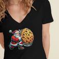 Santa Holding Cookie Xmas Baker Introvert Christmas Women's Jersey Short Sleeve Deep V-Neck Tshirt Santa Holding Cookie Xmas Baker Introvert Christmas Women's Jersey Short Sleeve Deep V-Neck Tshirt
