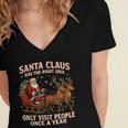 Santa Has The Right Idea Introvert Christmas Women's Jersey Short Sleeve Deep V-Neck Tshirt Santa Has The Right Idea Introvert Christmas Women's Jersey Short Sleeve Deep V-Neck Tshirt