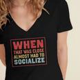 Sarcastic Anti Social Introvert Socialize Women's Jersey Short Sleeve Deep V-Neck Tshirt