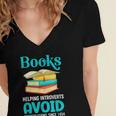 Sarcastic Books Anti Social Introvert Book Conversation Women's Jersey Short Sleeve Deep V-Neck Tshirt Sarcastic Books Anti Social Introvert Book Conversation Women's Jersey Short Sleeve Deep V-Neck Tshirt