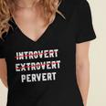 Sarcastic Introvert Extrover Pervert Men Women Women's Jersey Short Sleeve Deep V-Neck Tshirt Sarcastic Introvert Extrover Pervert Men Women Women's Jersey Short Sleeve Deep V-Neck Tshirt