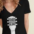 Sarcastic Jokes Genius Songwriters Are Introvert Guitarist Women's Jersey Short Sleeve Deep V-Neck Tshirt