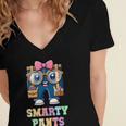 Sarcastic Little MISS SMARTY PANTS Graduation Alumni Game On Women's Jersey Short Sleeve Deep V-Neck Tshirt