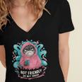 Sarcastic Loner Introvert Clothing Not Friendly Do Not Touch Small Women's Jersey Short Sleeve Deep V-Neck Tshirt