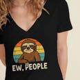 Sarcastic Sloth Introvert Anti Social Women's Jersey Short Sleeve Deep V-Neck Tshirt