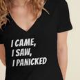 I Came I Saw Joke For Shy Type And Introverts Women's Jersey Short Sleeve Deep V-Neck Tshirt I Came I Saw Joke For Shy Type And Introverts Women's Jersey Short Sleeve Deep V-Neck Tshirt