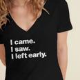 I Came I Saw I Left Early Design For Introverts Women's Jersey Short Sleeve Deep V-Neck Tshirt