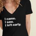 I Came I Saw I Left Early Design For Introverts Women's Jersey Short Sleeve Deep V-Neck Tshirt