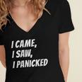 I Came I Saw Meme For Shy And Introvert People Women's Jersey Short Sleeve Deep V-Neck Tshirt I Came I Saw Meme For Shy And Introvert People Women's Jersey Short Sleeve Deep V-Neck Tshirt