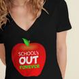 School Is Out Forever Graduation Humor Women's Jersey Short Sleeve Deep V-Neck Tshirt
