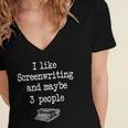 Screenwriter Playwright Writer Scribe Introvert Scriptwriter Women's Jersey Short Sleeve Deep V-Neck Tshirt Screenwriter Playwright Writer Scribe Introvert Scriptwriter Women's Jersey Short Sleeve Deep V-Neck Tshirt
