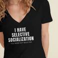 Selective Socialization For Introverts And Shy People Women's Jersey Short Sleeve Deep V-Neck Tshirt Selective Socialization For Introverts And Shy People Women's Jersey Short Sleeve Deep V-Neck Tshirt