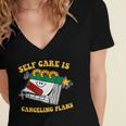 Self Care Is Canceling Plans Introvert Women's Jersey Short Sleeve Deep V-Neck Tshirt Self Care Is Canceling Plans Introvert Women's Jersey Short Sleeve Deep V-Neck Tshirt