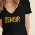 SEN18R Senior 2018 High School Graduation Party T-Shirt Women's Jersey Short Sleeve Deep V-Neck Tshirt