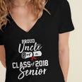 Senior 2018 Graduate Shirt Graduation College Retro Style Women's Jersey Short Sleeve Deep V-Neck Tshirt